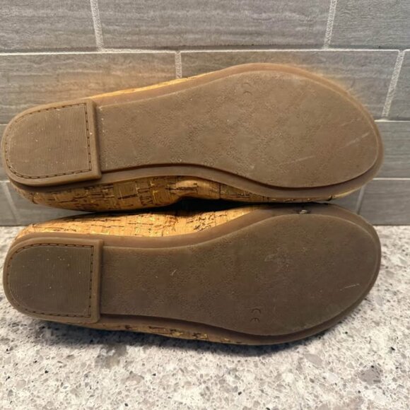 Women’s Vionic Cork & Gold Cap Toe Klara Ballet Flats with Arch Support-Size 7.5 - Picture 4 of 8